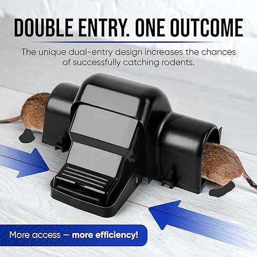 Miniatura 3 de Trampa para túnel de ratas con cierre a presión  atrapa roedores reutilizable para uso en interiores y exteriores, trampa segura para ratones sin