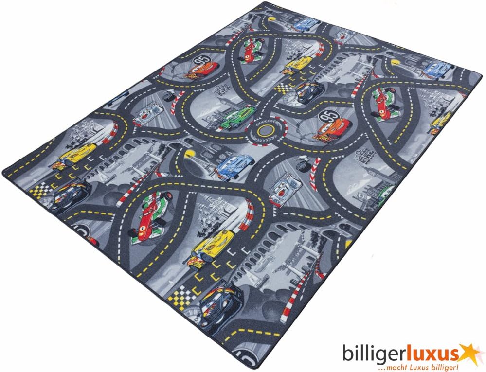 BilligerLuxus Children's Carpet with Disney Cars Design 3 Colours 3 Different Sizes, grey, 95 x 133 cm