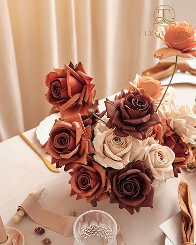 Miniatura 3 de TINGE TIME Juego de Caja Combo de Flores Artificiales 16 Piezas, Rosas Artificiales de Seda con Tallo para Ramos de Boda DIY, Centros de Mesa, Baby