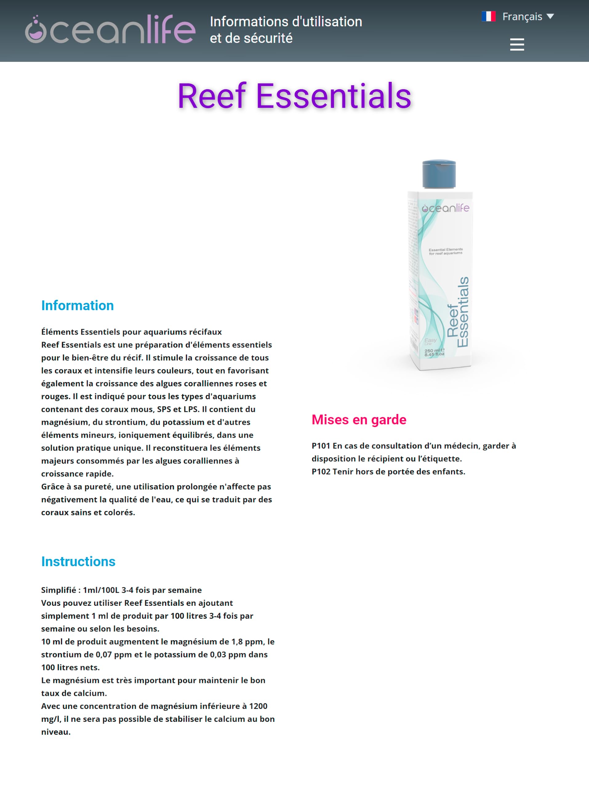 Oceanlife Reef Essentials - 5000 ml - magnesio, stronzio e potassio per acquari marini
