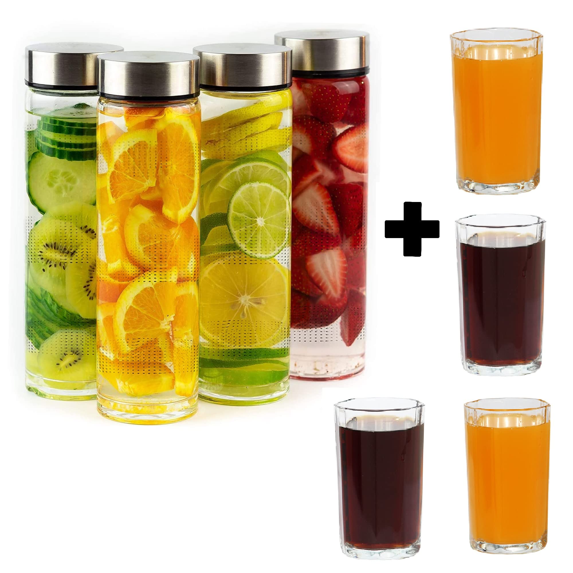Vency Eco-Friendly, Leak-Proof 750ml Wide Mouth Glass Water Bottle for Fridge and Tumbler Set - A Stylish Solution for Your Kitchen (Bottle Set of 4, Tumbler set of 4) Clear (B0BZLG9GMX) Amazon Price History, Amazon Price Tracker