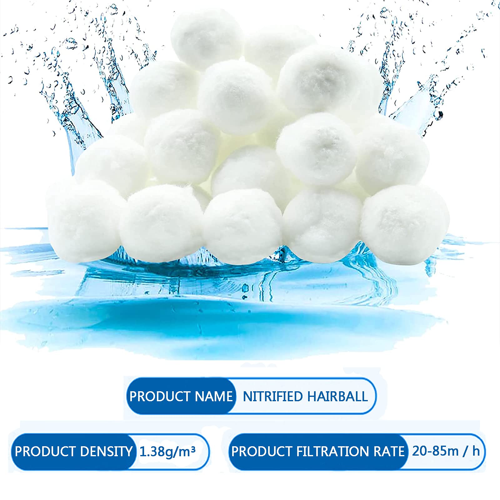 GJXJY Sfera Filtrante per Piscina, Filtro Balls Sfere per Filtrazione a Sabbia per Piscine può Essere Riutilizzato Sabbia Filtrante, per Piscina Acquario Vasca Pesci