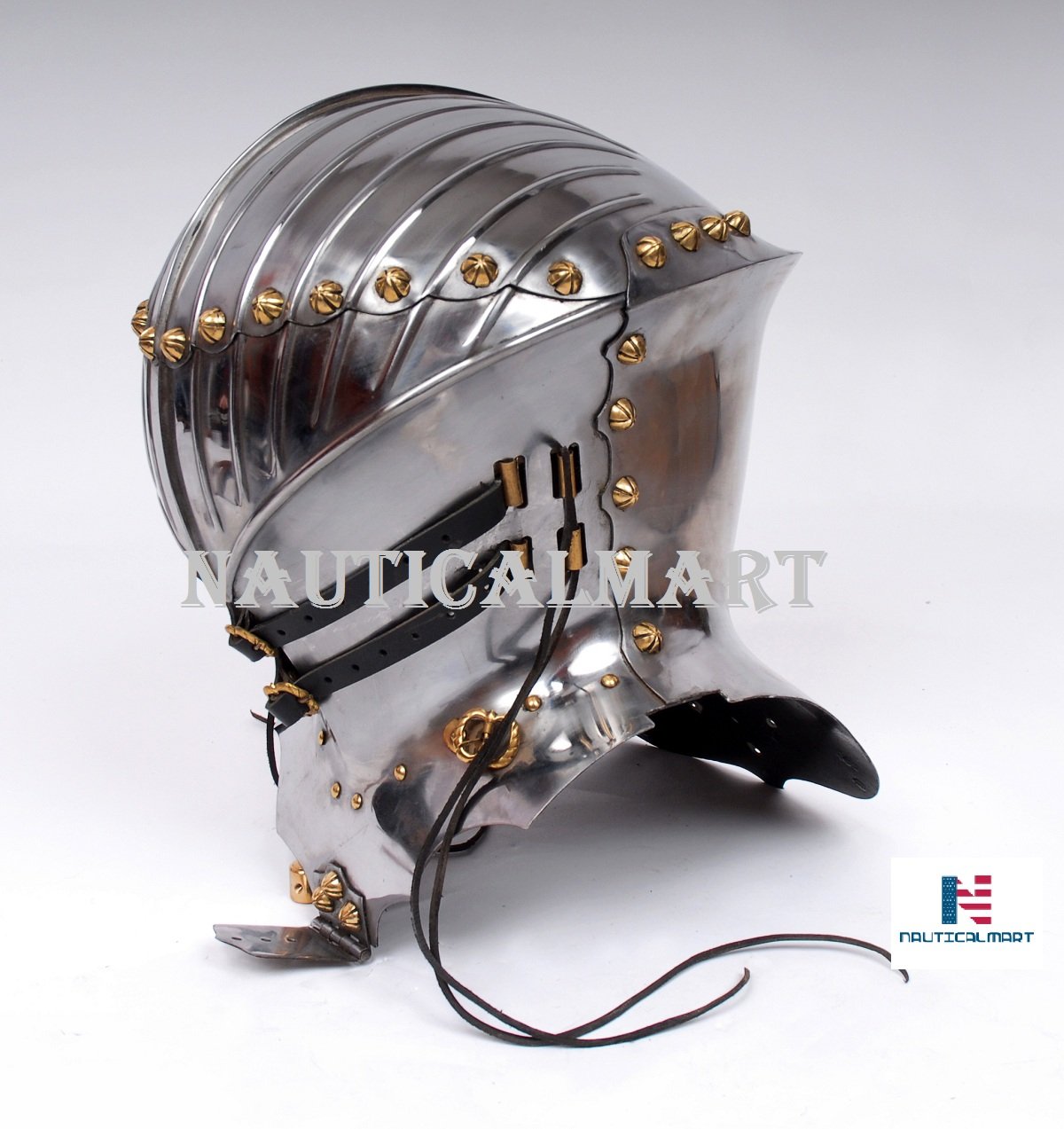 NauticalMart Jousting Helm Stechhelm Medieval Knight Helmet Silver