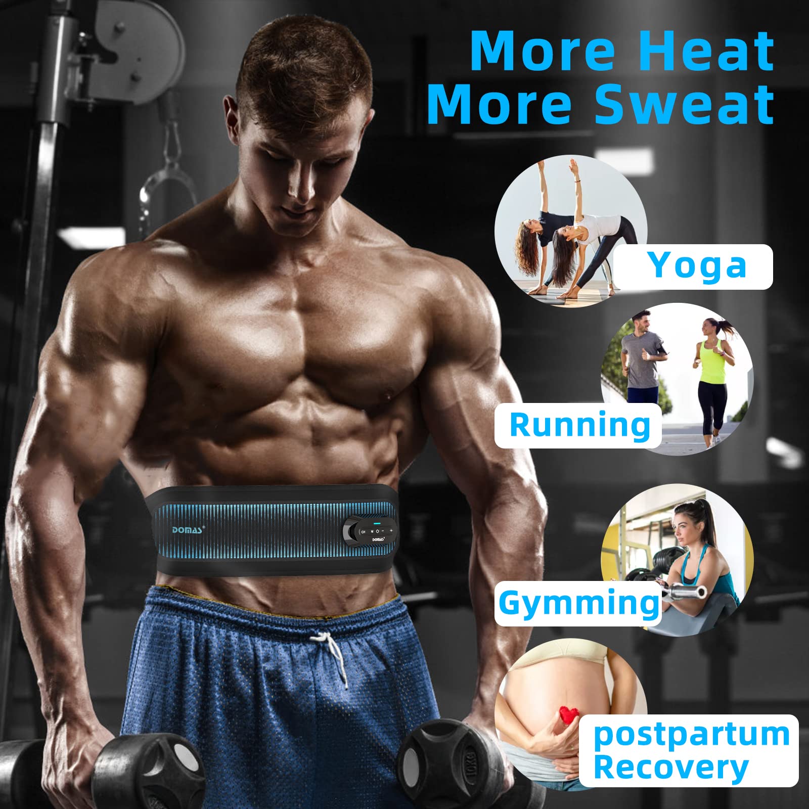Domas FDA Cleared Dual‑Channel TENS EMS Ab Stimulator, Muscle Toner — Amazon image 3