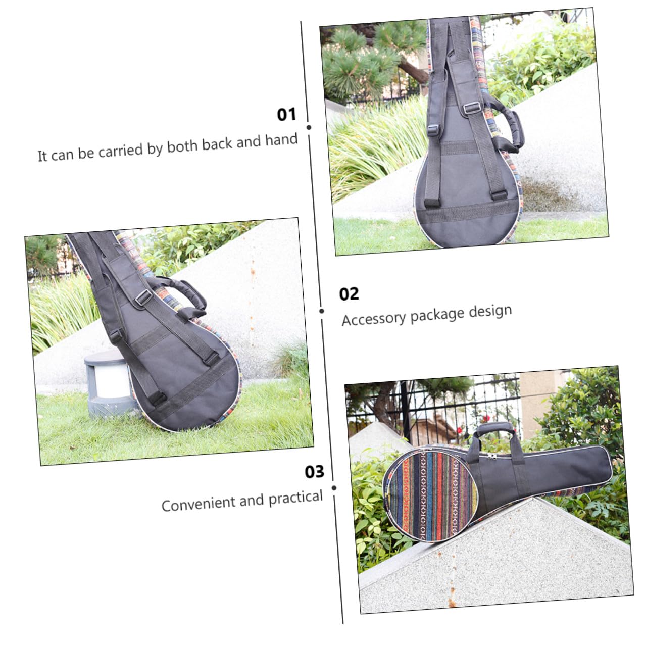 Zaino Musicale per Mandolino Stile Nazionale con Imbottitura Spessa Borsa da Trasporto Protettiva e Doppia Funzione Spalla e Mano per Musicisti in Viaggio