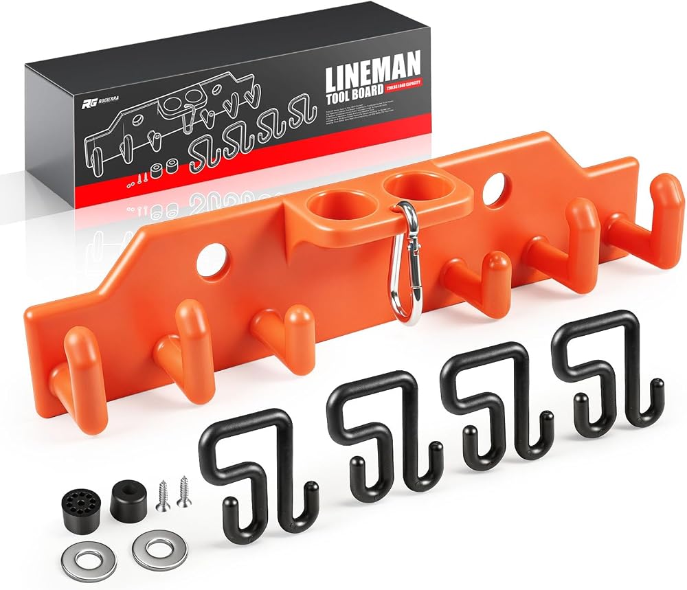 Lineman Tool Board, Bucket Truck Hook Organizer, Heavy Duty Weatherproof Tool Organizer with 2" & 3" Aerial Bucket Hooks, 720lbs Load Capacity for Line Work — 사진 1