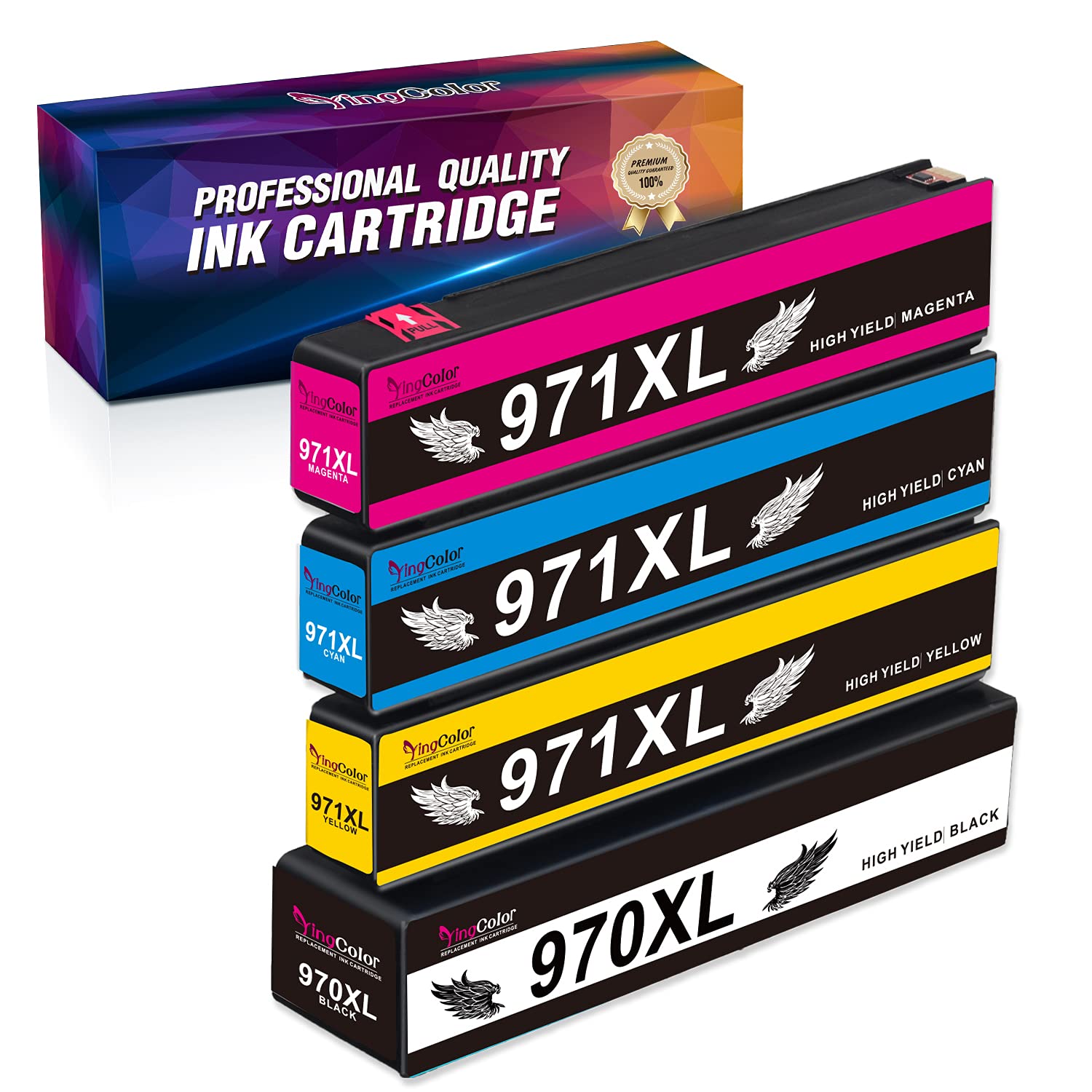 Hp Officejet Pro 7740 Ink 4pk 970XL 971XL Compatible InkFor
