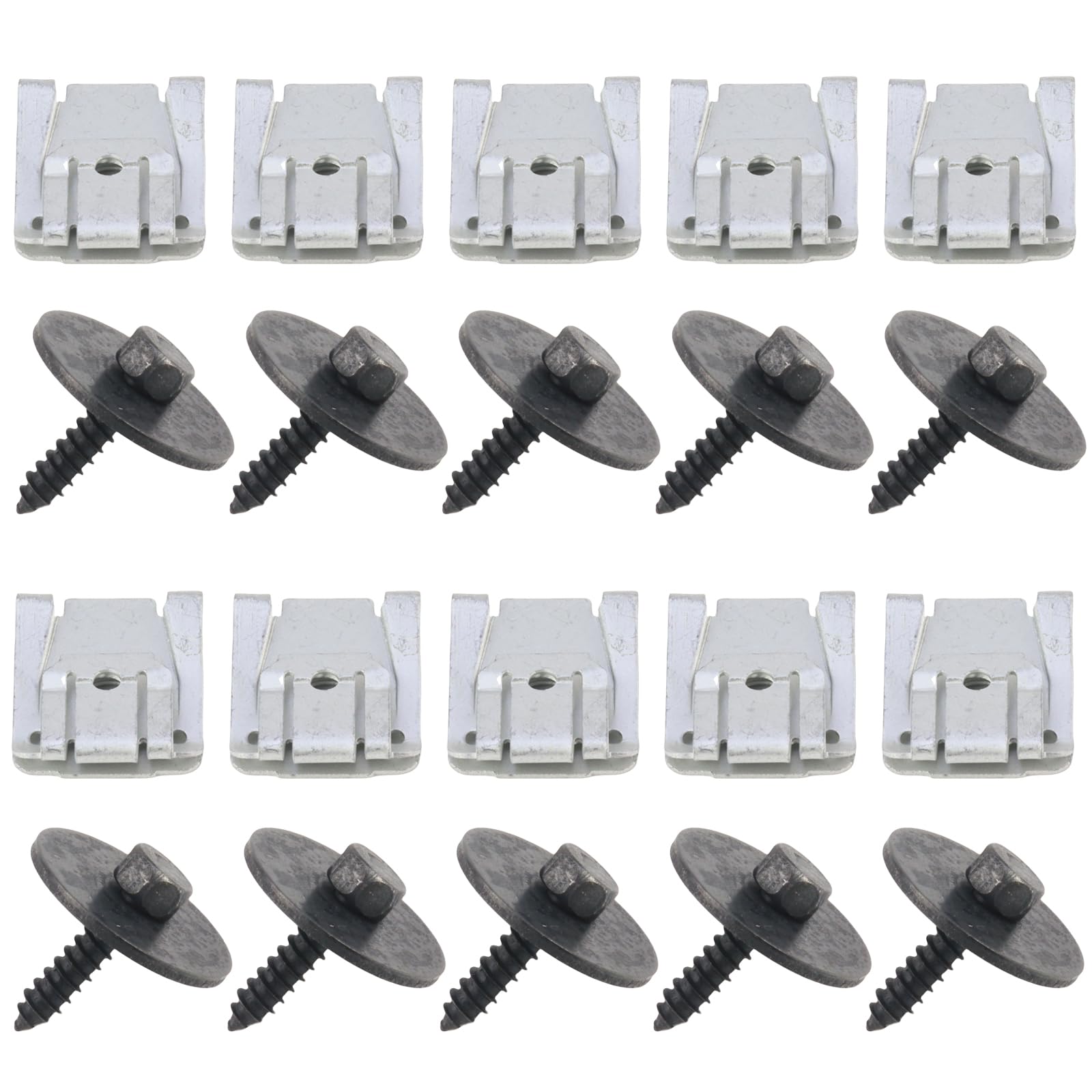 Bomunik 20 Pieces of Engine Under Guard Plate Screws 1998-2025 Suitable for Mercedes-Benz Replacement Number # 0019906036,0049943145 (10 Groups Each)