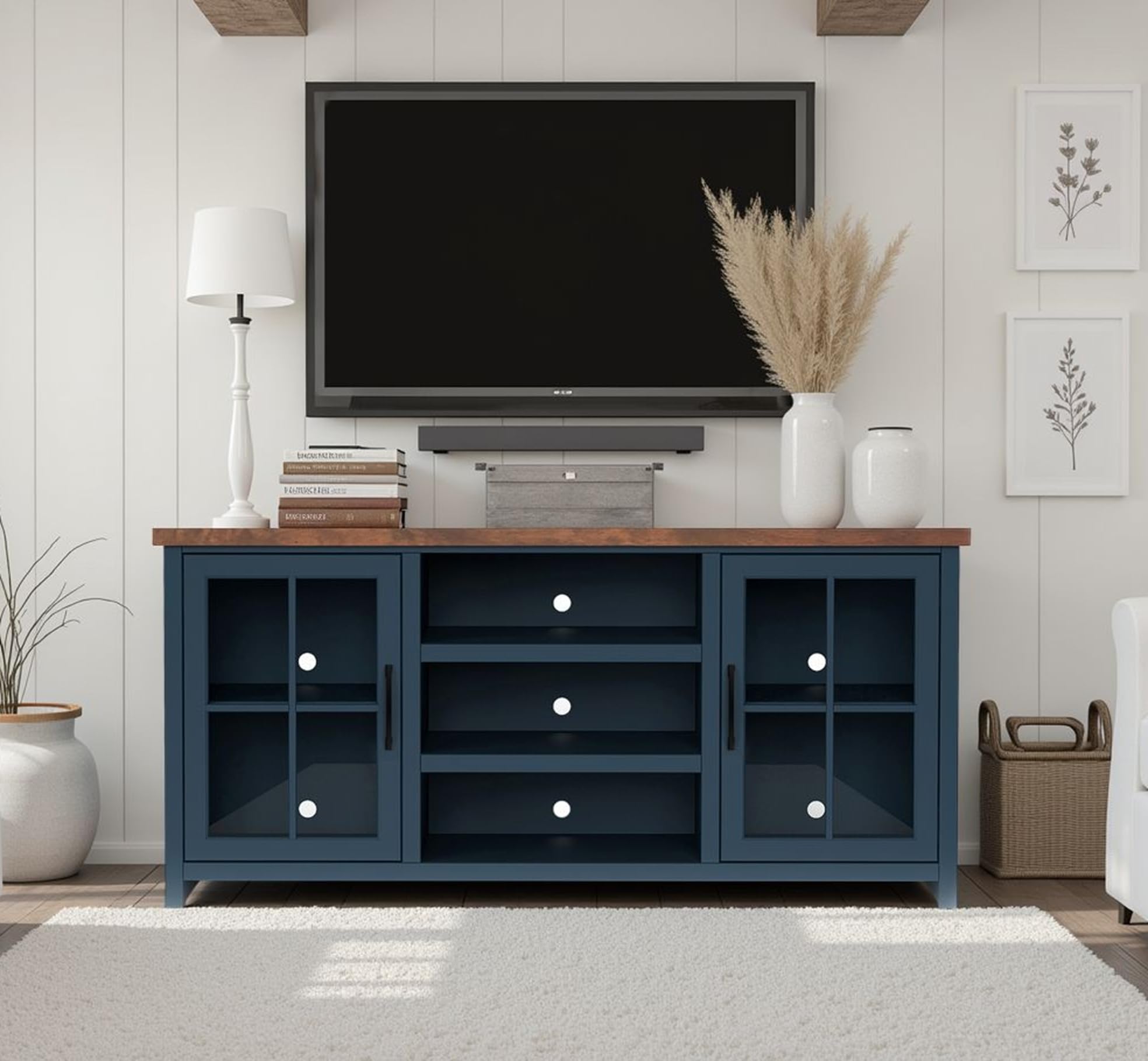 Amazon.com: Bridgevine Home Nantucket 67 inch TV Stand Console for