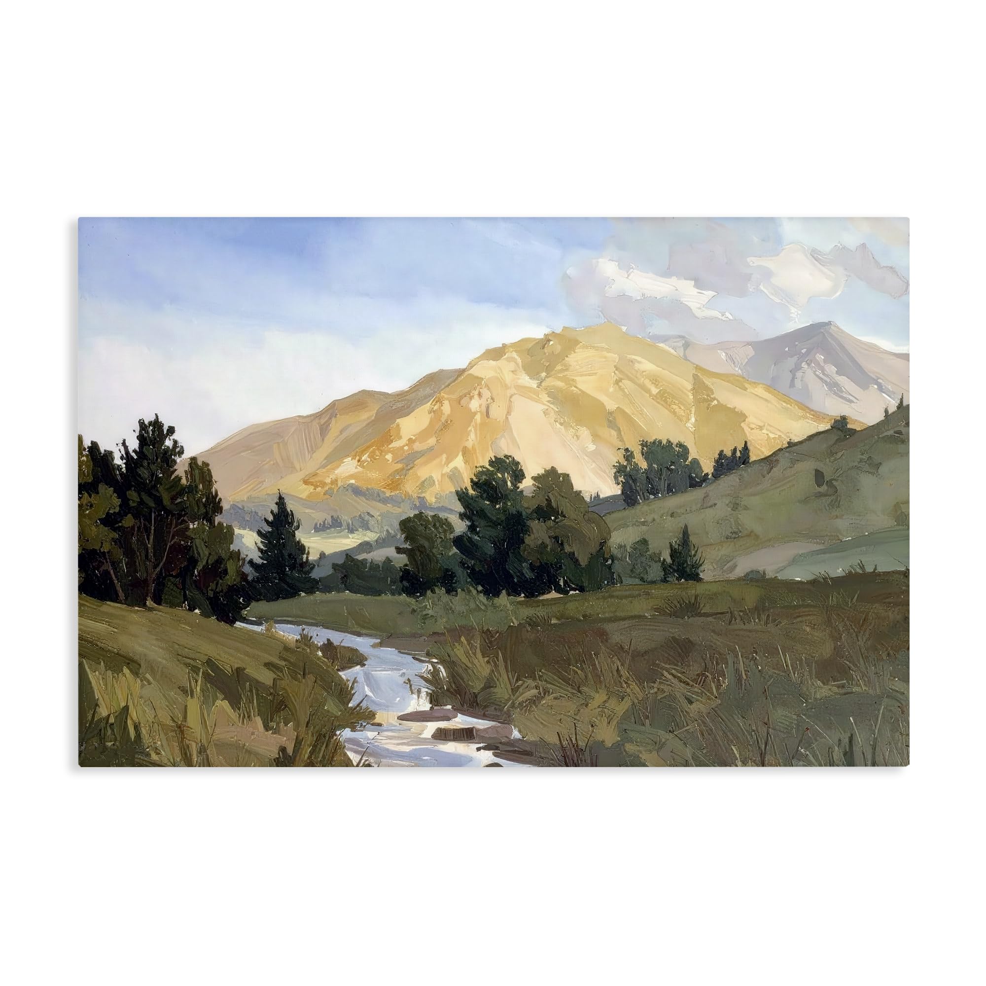Stupell Industries 'Mountain Divide Valley', Canvas Art, 24 x 16 Inches, Easy to Hang and Sturdy, Made in USA, by Alonza Saunders