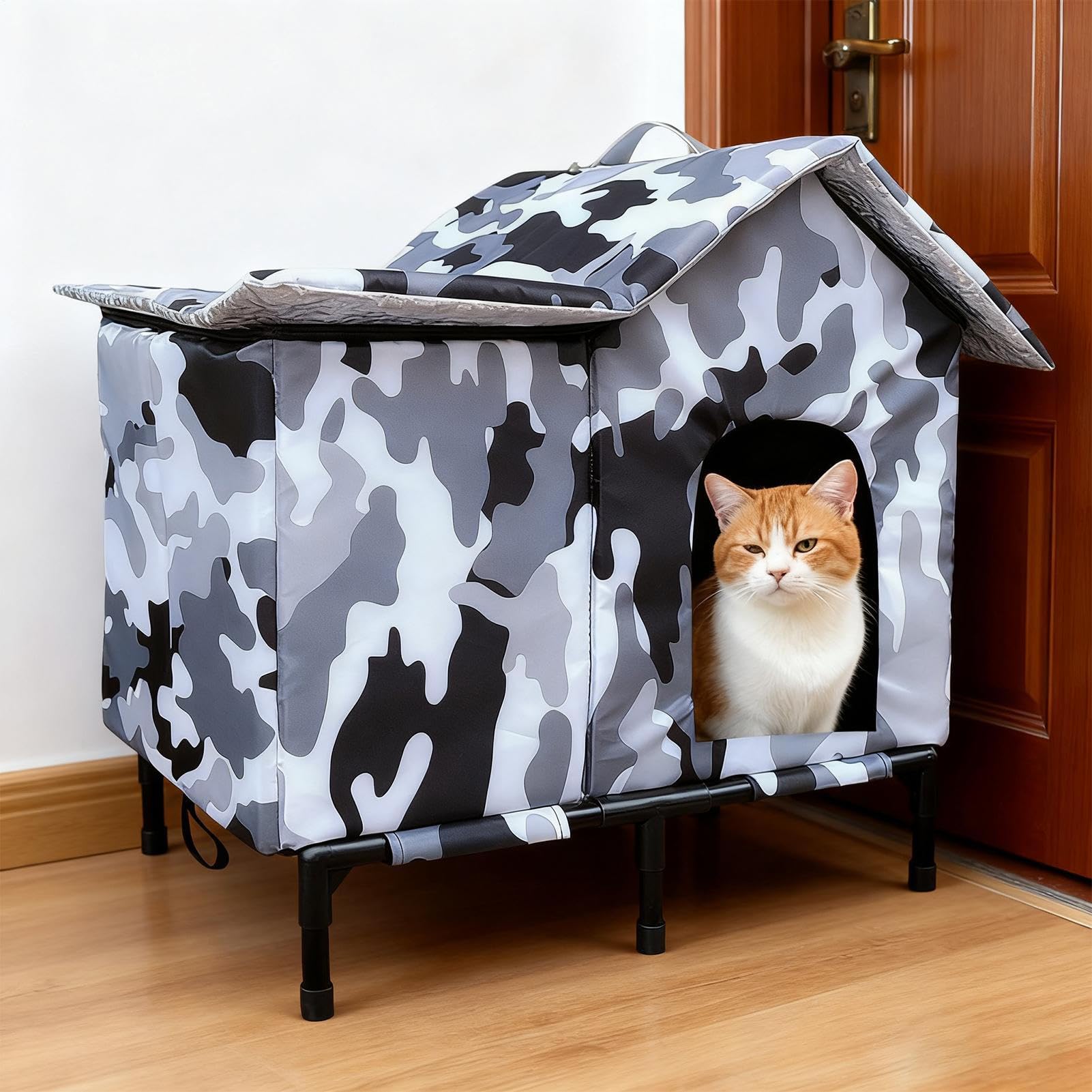 Casetta per gattini, impermeabile, calda e antivento, per esterni, per patio, cortile, giardino, parco, area residenziale, garage, fienile, angolo strada