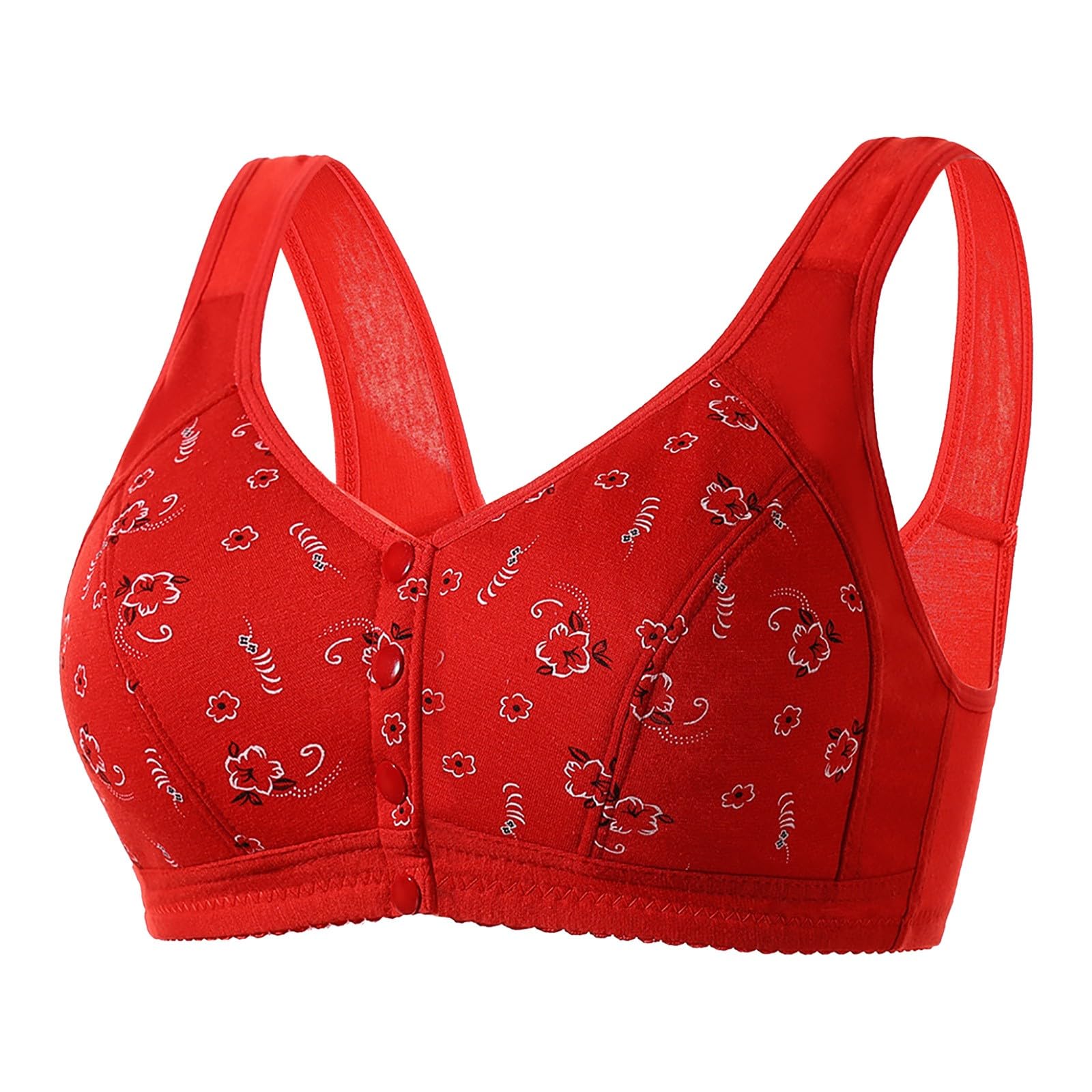 Daisy Bras for Older Women Front Closure Push up Bras Wireless Full Coverage Senior Bra Soft No Underwire Underwear