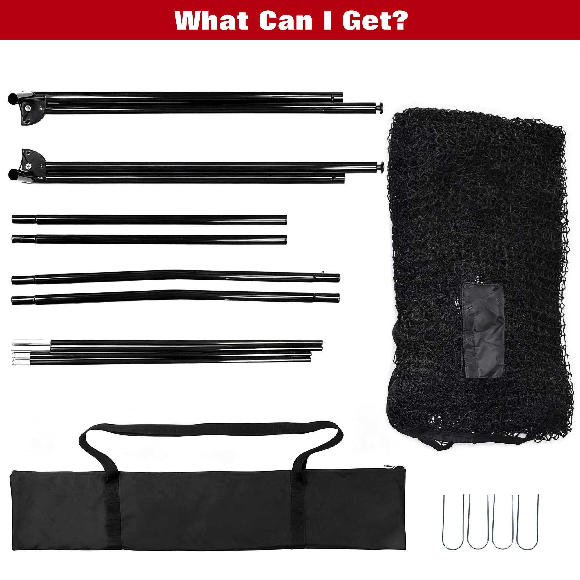 Garvee Golf Übungsnetz 305x217cm, Große Trainingshilfe für Garten & Indoor, Stabiles Abschlagnetz mit Eisenrahmen & PE-Netz, Profi Golf Sport-Equipment, Schwarz