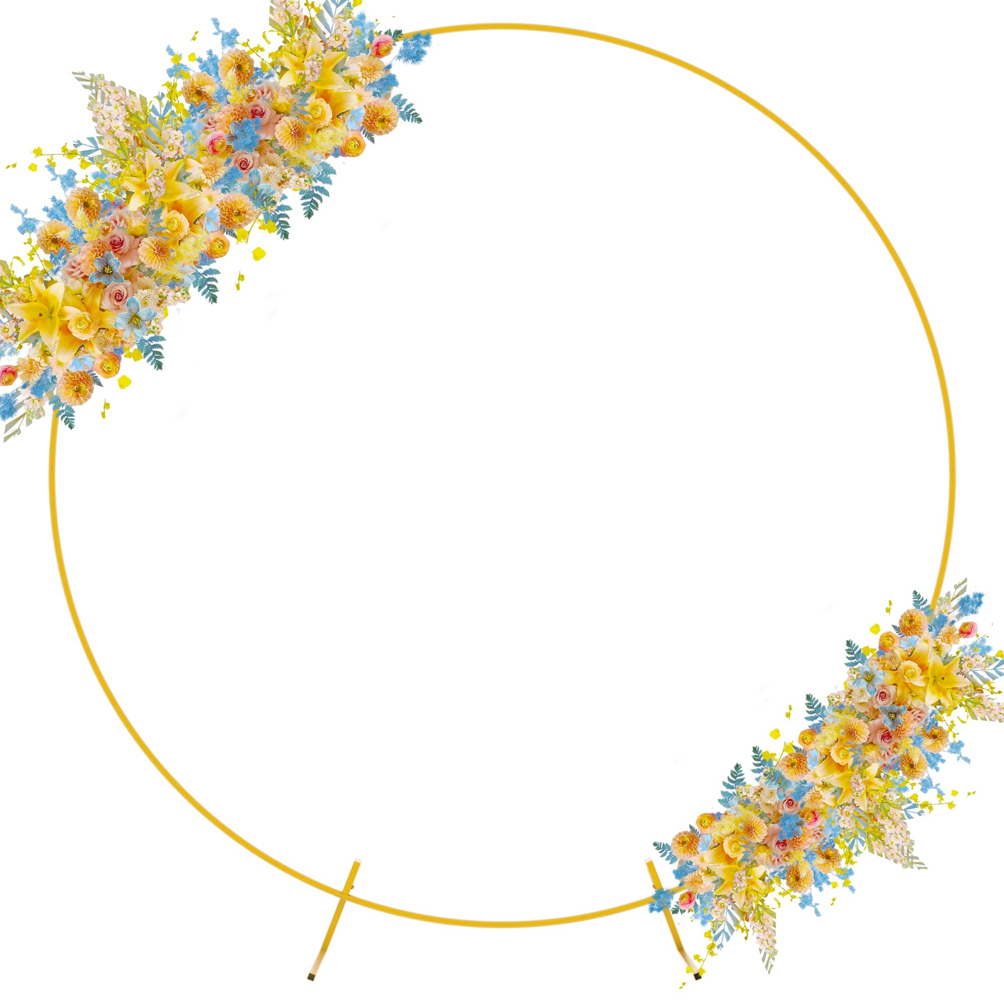 Asee'm 7.2FT Circle Balloon Arch Frame Round Backdrop Stand Gold Metal for Wedding Party Birthday Bridal Baby Shower Graduation Decoration