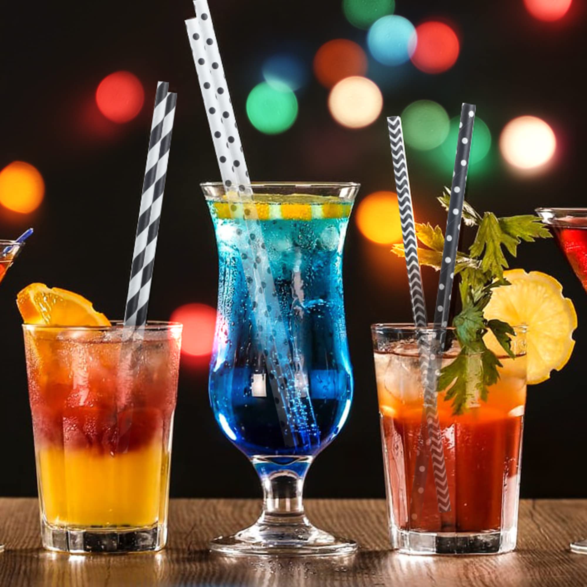 Cannucce Di Carta Blu E Bianche - 25 Pezzi