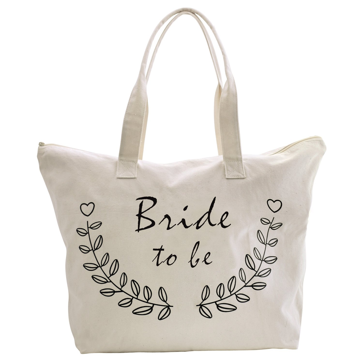ELEGANTPARKELEGANTPARK Bride to be Tote Bag for Wedding Bridal Shower Gifts Zip Canvas Cotton