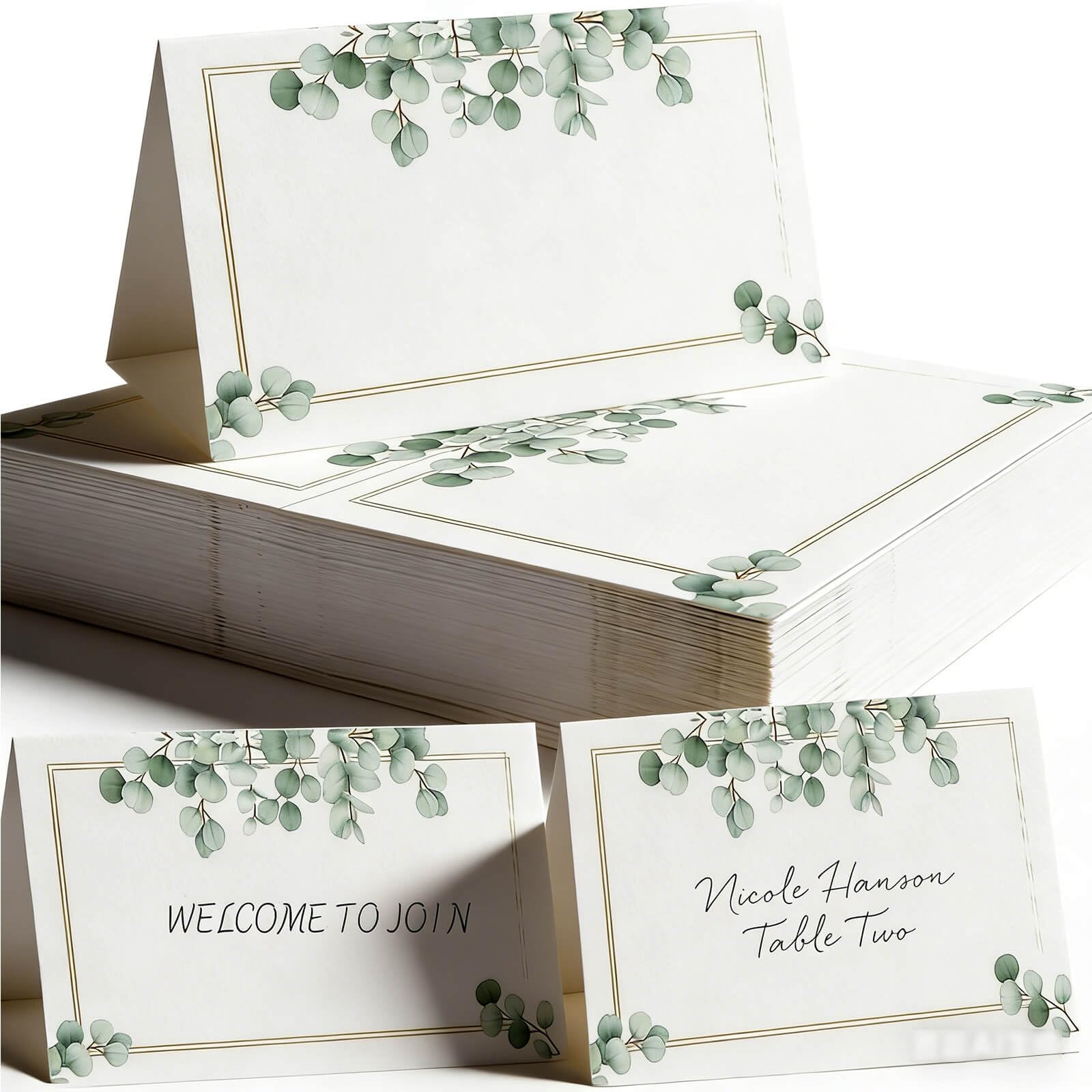 100 PCS Table Place Cards for Wedding, Reception Seating & Name Settings - Birthday Dinner Party