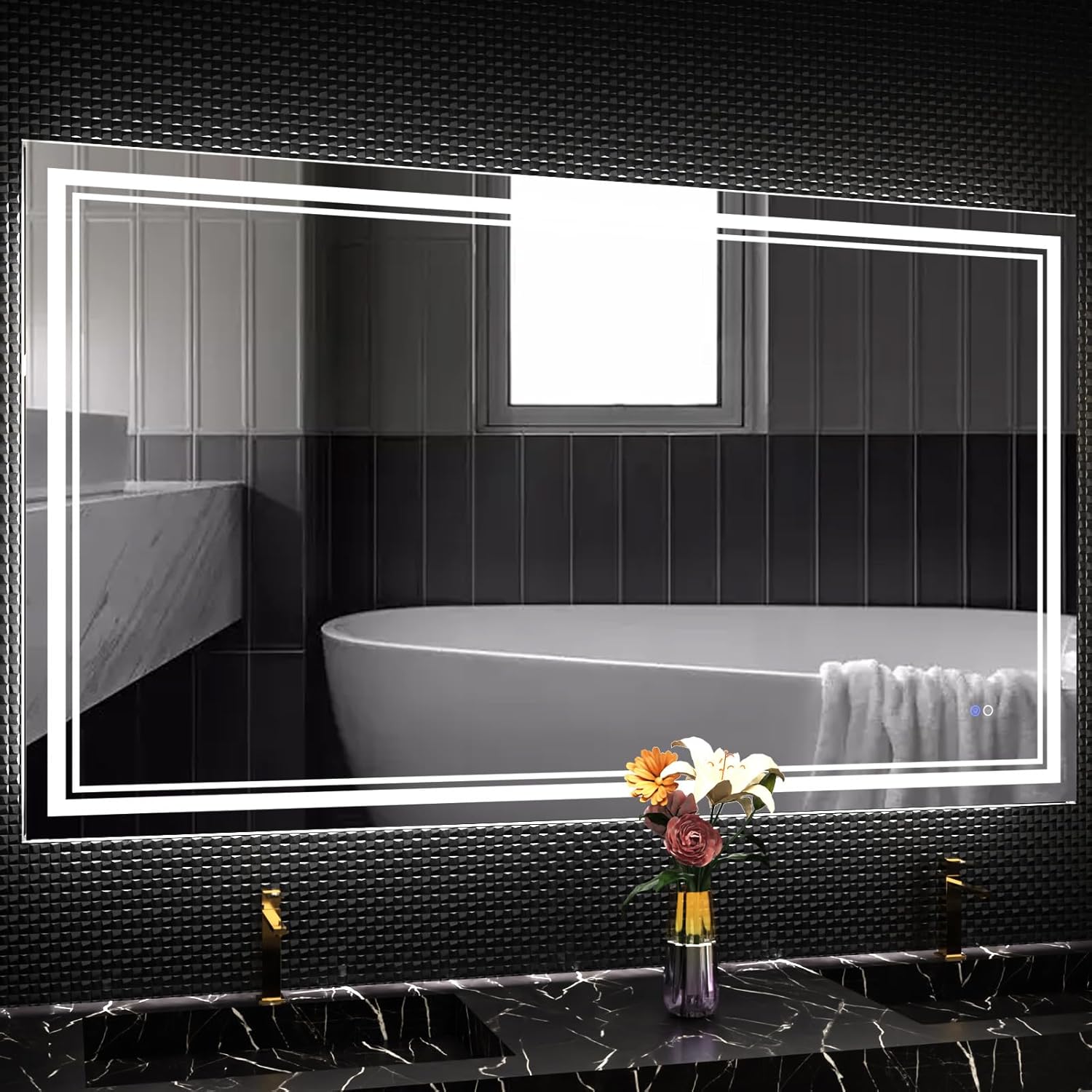 GERANK LED Bathroom Mirror with Lights,48 x 28 Inch Wall