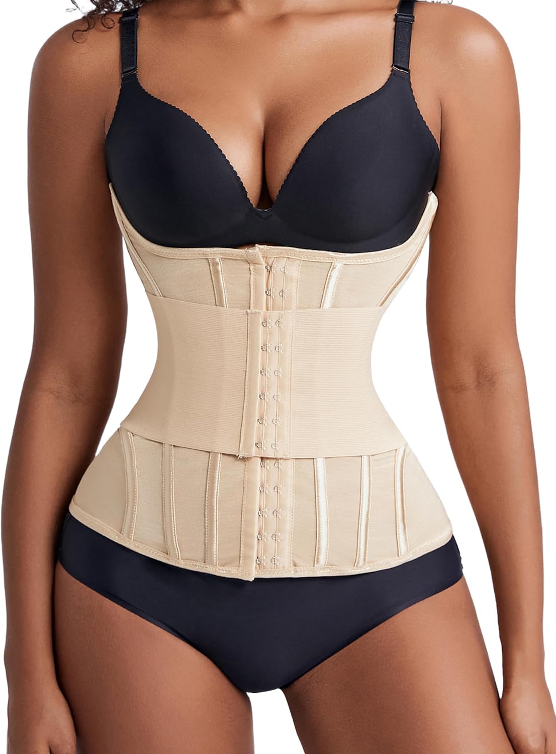 GainKee Waist Trainer Corset for Women Tummy Control Waist Cincher Trimmer Body Shaper Workout Girdle Belly Band X-Large Apricot - Image 1 of 5