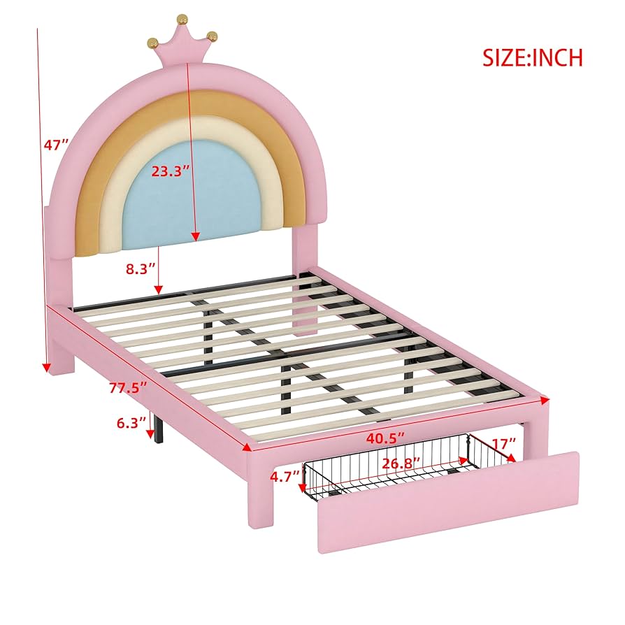 Amazon.com: LZ LEISURE ZONE Twin Bed Frame with Drawers