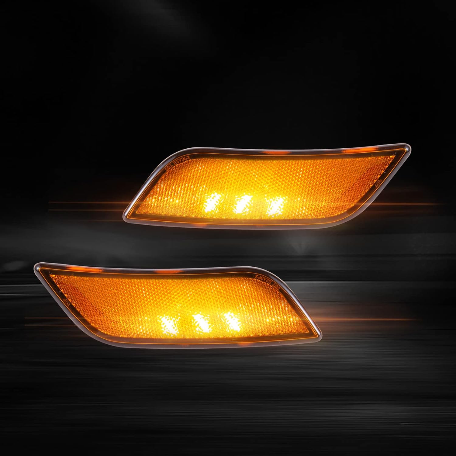 2PCS Front Fender Turn Signal Lights LED Side Indicator Lamp Fit for Peterbilt 579 2013-up, Peterbilt 587 2011-2018 Driver & Passenger Side P54-6147, P54-6147R