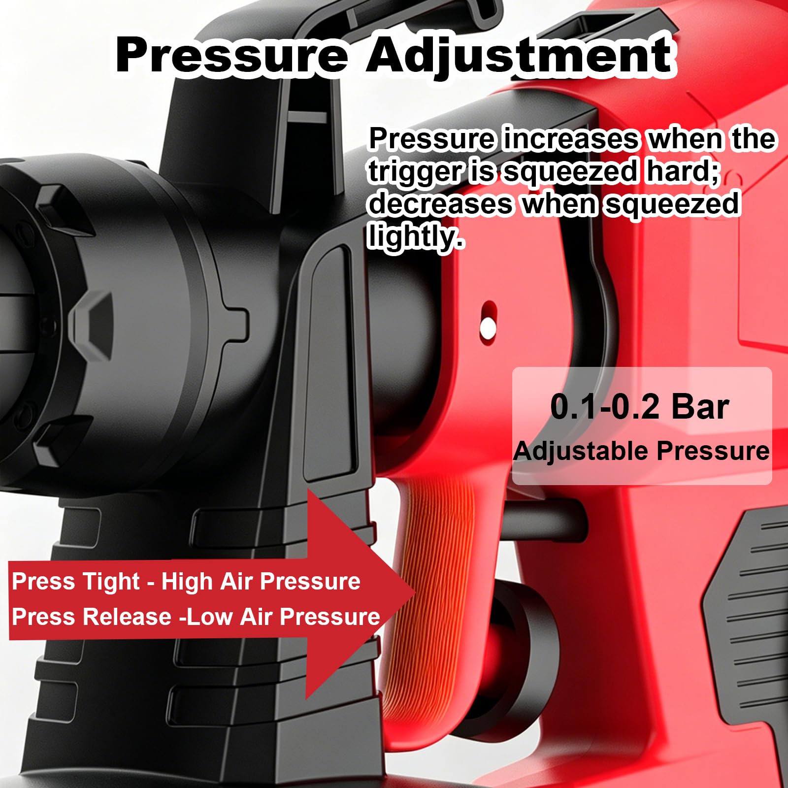 Elektryczny Pistolet Do Malowania Natryskowego Z 3 Regulowanymi Wzorami Natryskiwania, Wysoce Precyzyjna Atomizacja Mebli, ścian, Balustrad(Size:model C,Color:red)