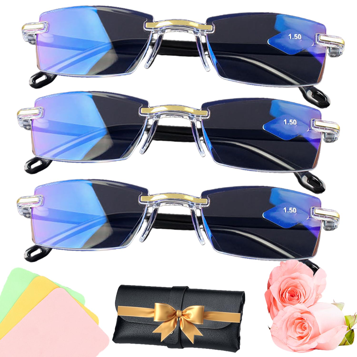 Upgraded Blue Glasses Self Adjusting For Women & Men,Auto Focus Intelligent Dual Focus Eye Glasses Far And Near