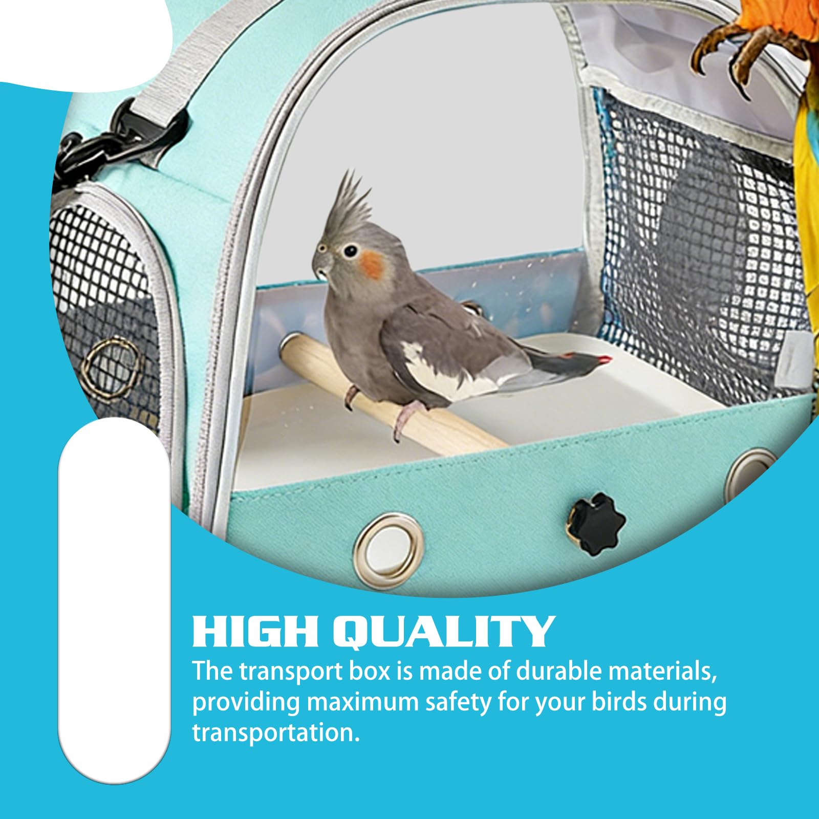 Boîte de transport pour oiseaux : sac à dos pour oiseaux avec perchoir et plateau en acier inoxydable, boîte de transport légère et respirante, cage de voyage pour perroquets perruches (type 7)