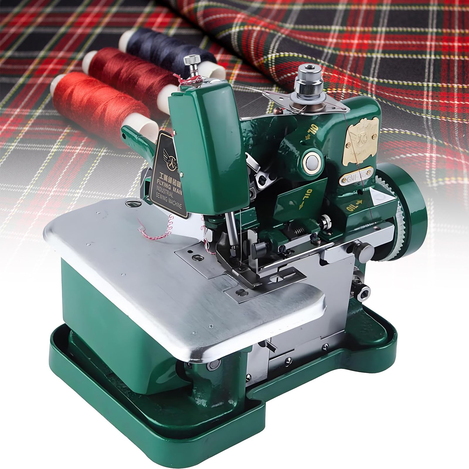 Macchina per cucire overlock a punto coperto, capacità a 3 punti, lunghezza regolabile, 3000 punti/min per tessuto resistente