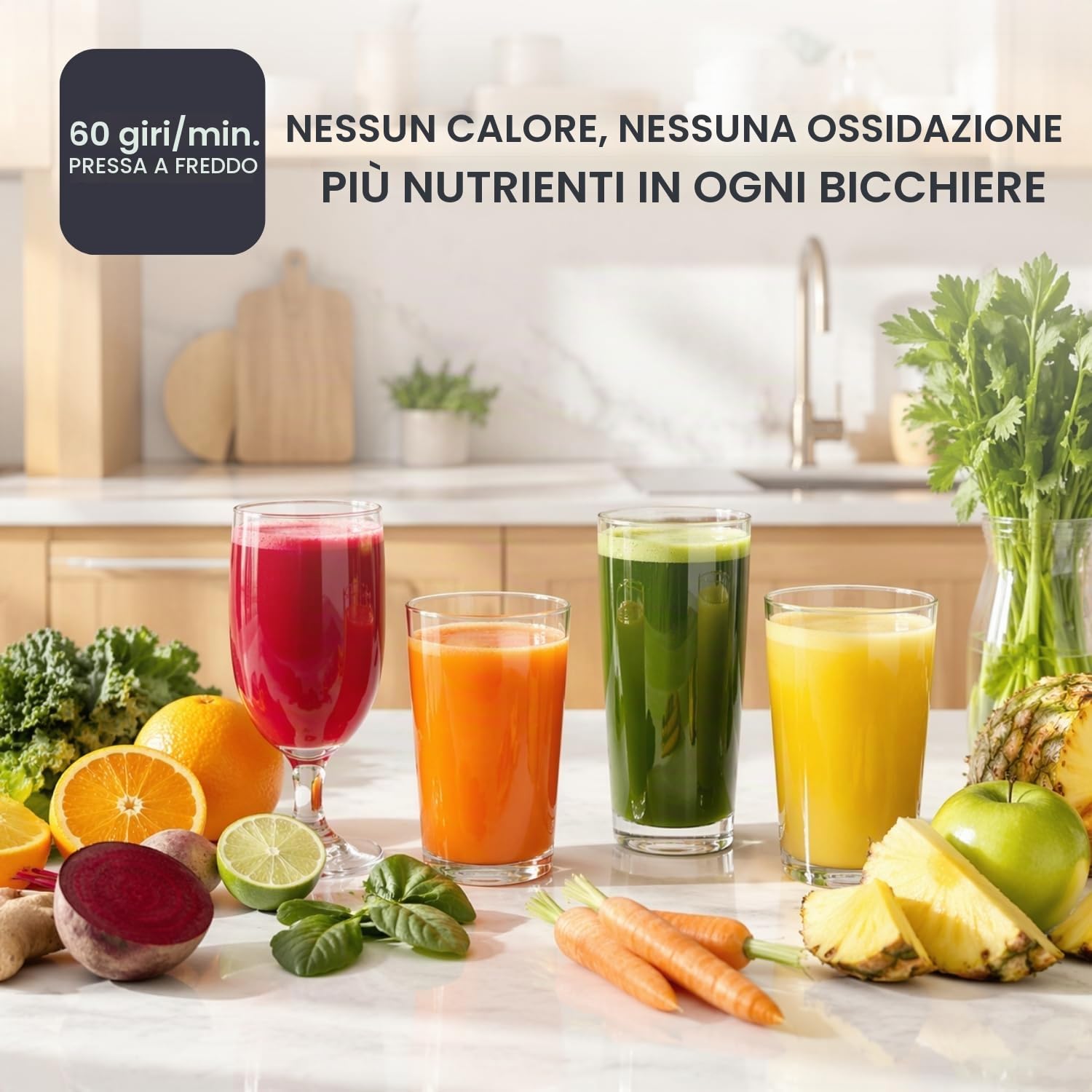 Black+Decker - Estrattore Succo Frutta/Verdura | Bocca 110 mm | Spremitura a freddo | Antiossidazione | 800 ml succo / 600 ml polpa | Funzione Reverse | Filtro lavabile in lavastoviglie | Antiscivolo
