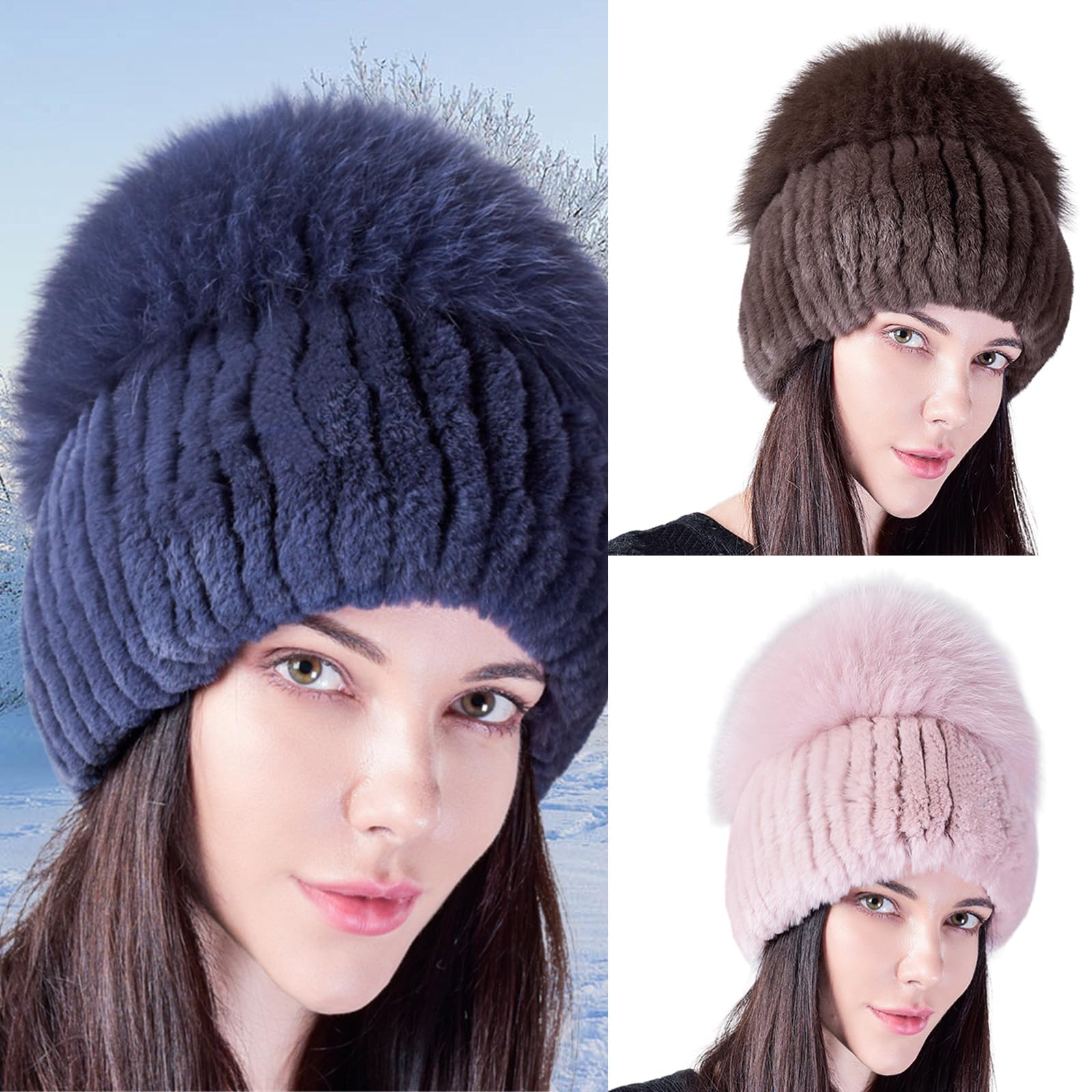 Vintage Plush Trapper Hat for Teens Adult Windproof Winter Hat Thicken Knit Hat Keep Warm Skiing Cycling Hat