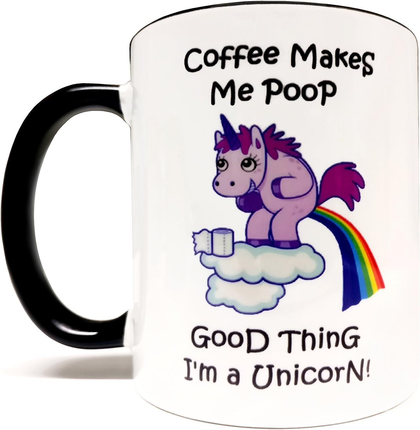 Yasirona TANGDIAABBCC LYRRSH Unicorn Coffee Makes Me Poop 11oz Grade A Quality Ceramic Mug/Cup - Perfect Humor/Funny Gift