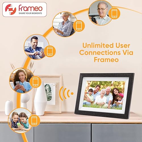 Miniatura 5 de Frameo - Marco de fotos digital de 1920 x 1200 (FHD) 32 GB de 10.1 pulgadas, Smart WiFi, pantalla táctil LCD, rotación automática, compartir fotos,