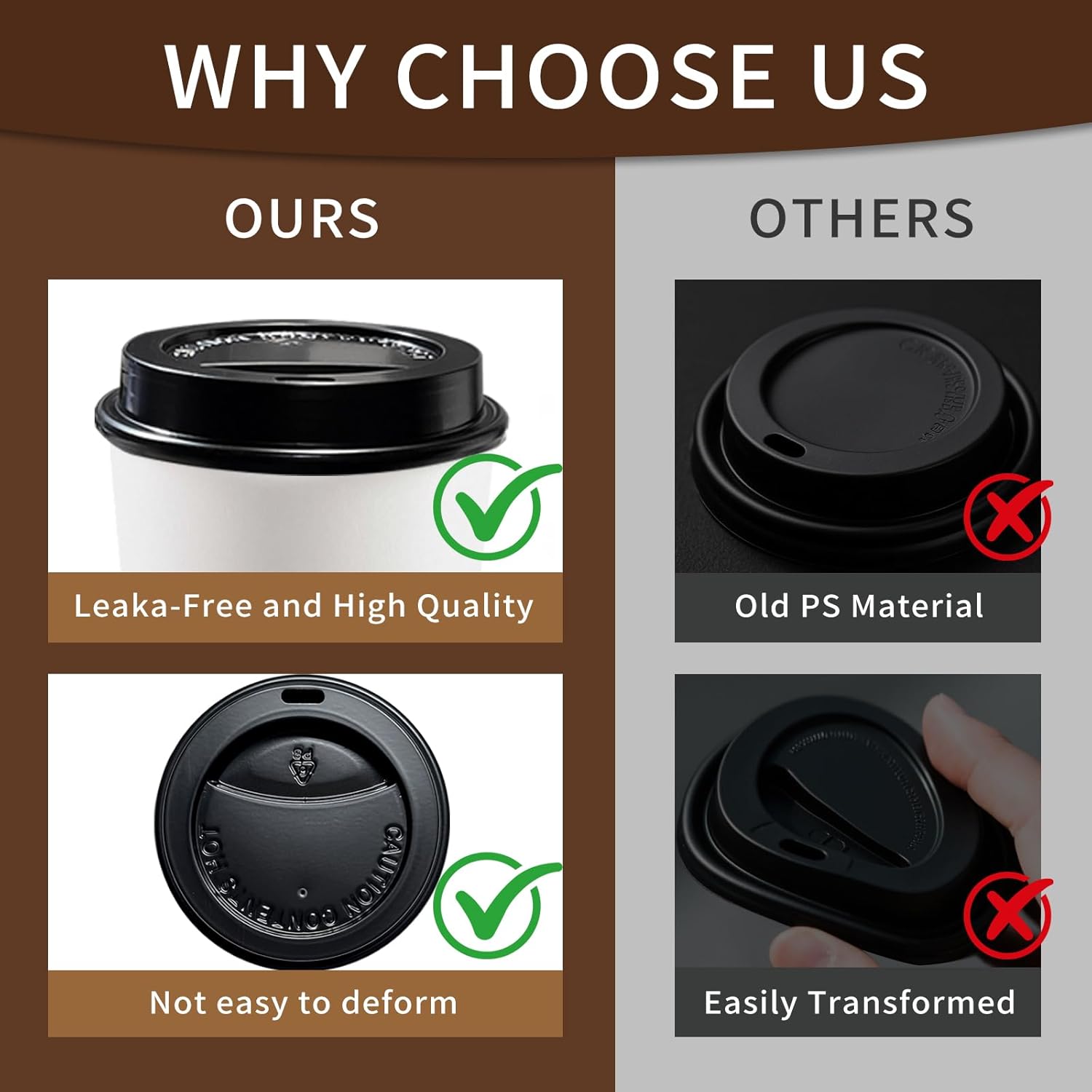 150PCS Disposable Plastic Coffee Cup Lids Fits 12oz, 16oz, 20oz, 22oz Paper Cups,Hot/Cold Beverage Dome Lids Fit for Espresso,Tea and Hot Chocolate - Image 4