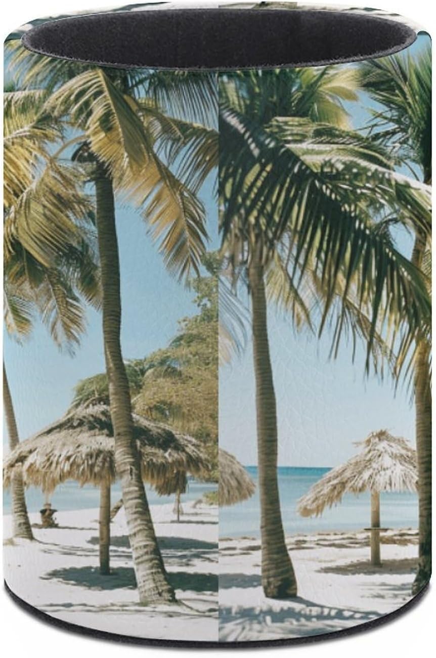 Palm Trees on The Beach Pen Holder Desk Organizer for Office Workspace image 3