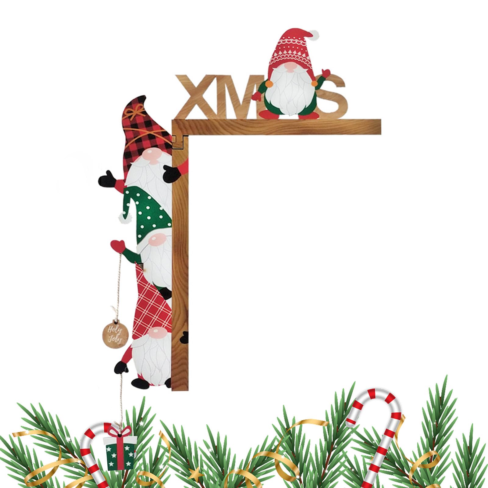 2 stuks - creatieve kerstversiering voor op de deur - Houten