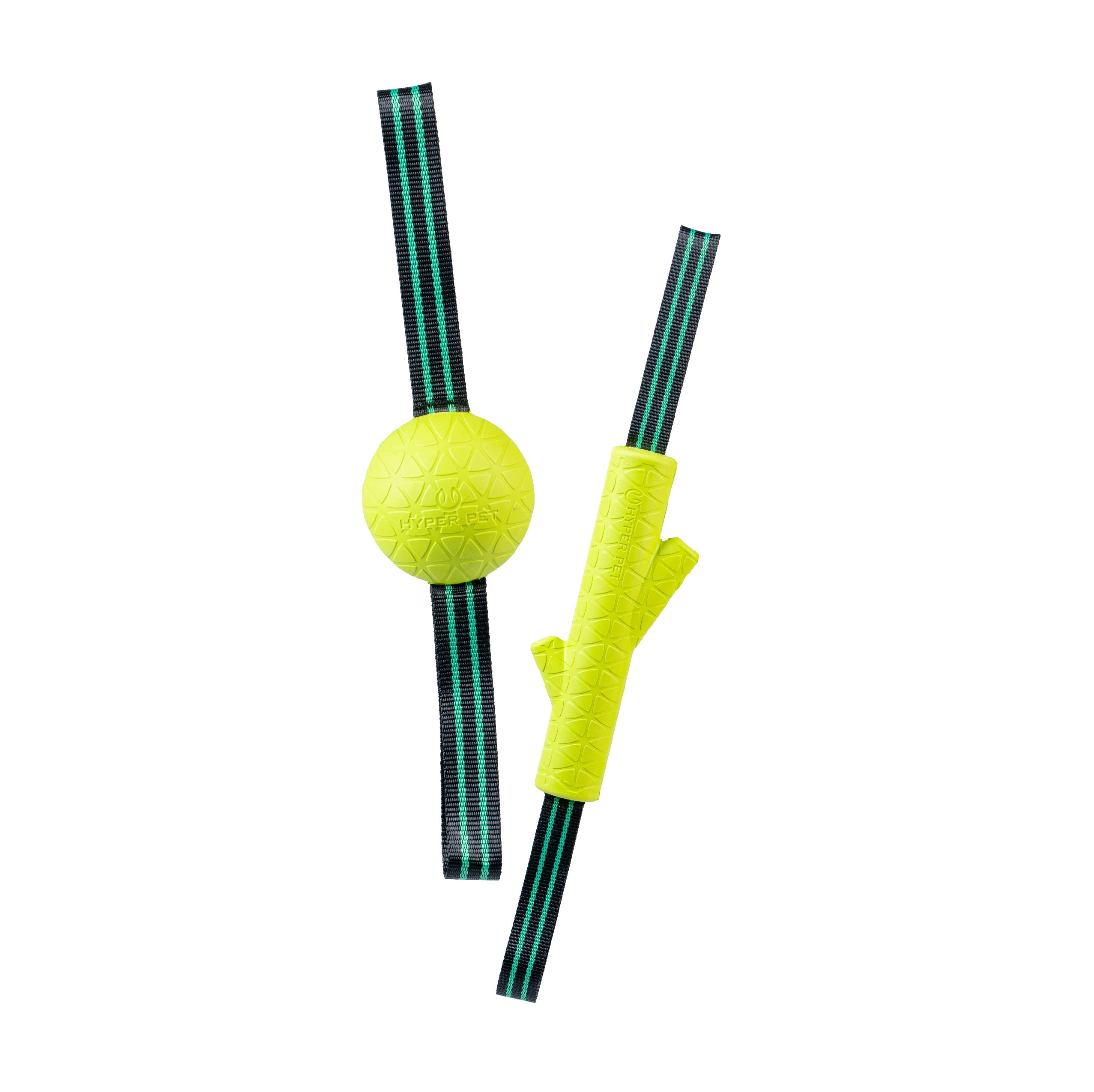 Hyper Pet Grab Tabs EVA Fetch Stick and Fetch Ball with Nylon Tabs Fetching Dog Toys That Floats