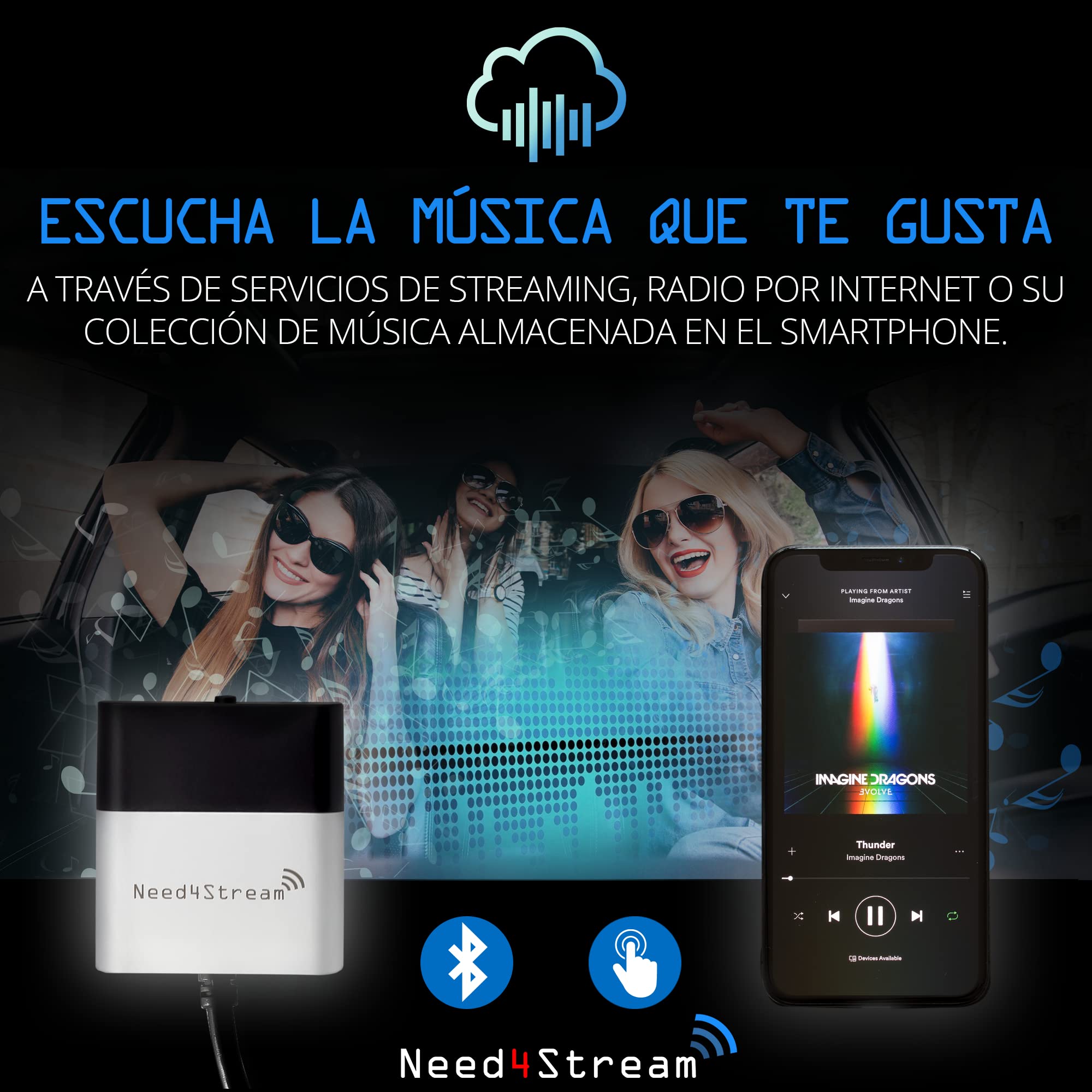 Interfaz de Audio Bluetooth con Listas de Canciones, N4S300A-2G A2DP, Compatible con Audi Music Interface y MMI 2G, Apto para iPhone y Smartphone Android