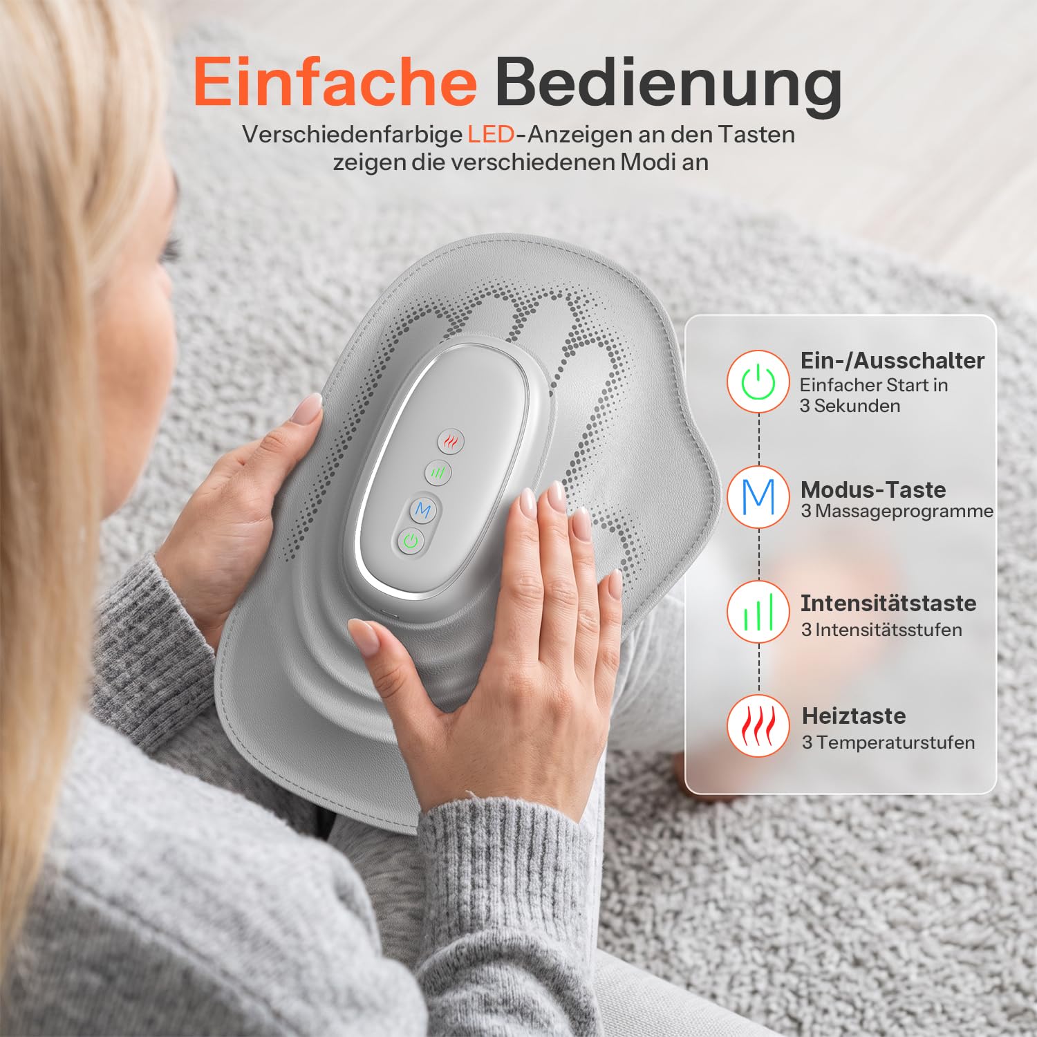 Intelligenter Handmassager mit Wärme und Kompression für Arthritis und Karpaltunnel-Linderung, Schmerzlinderung & Entspannung, Wiederaufladbarer für Zuhause/Büro, Geschenk für Damen & Herren