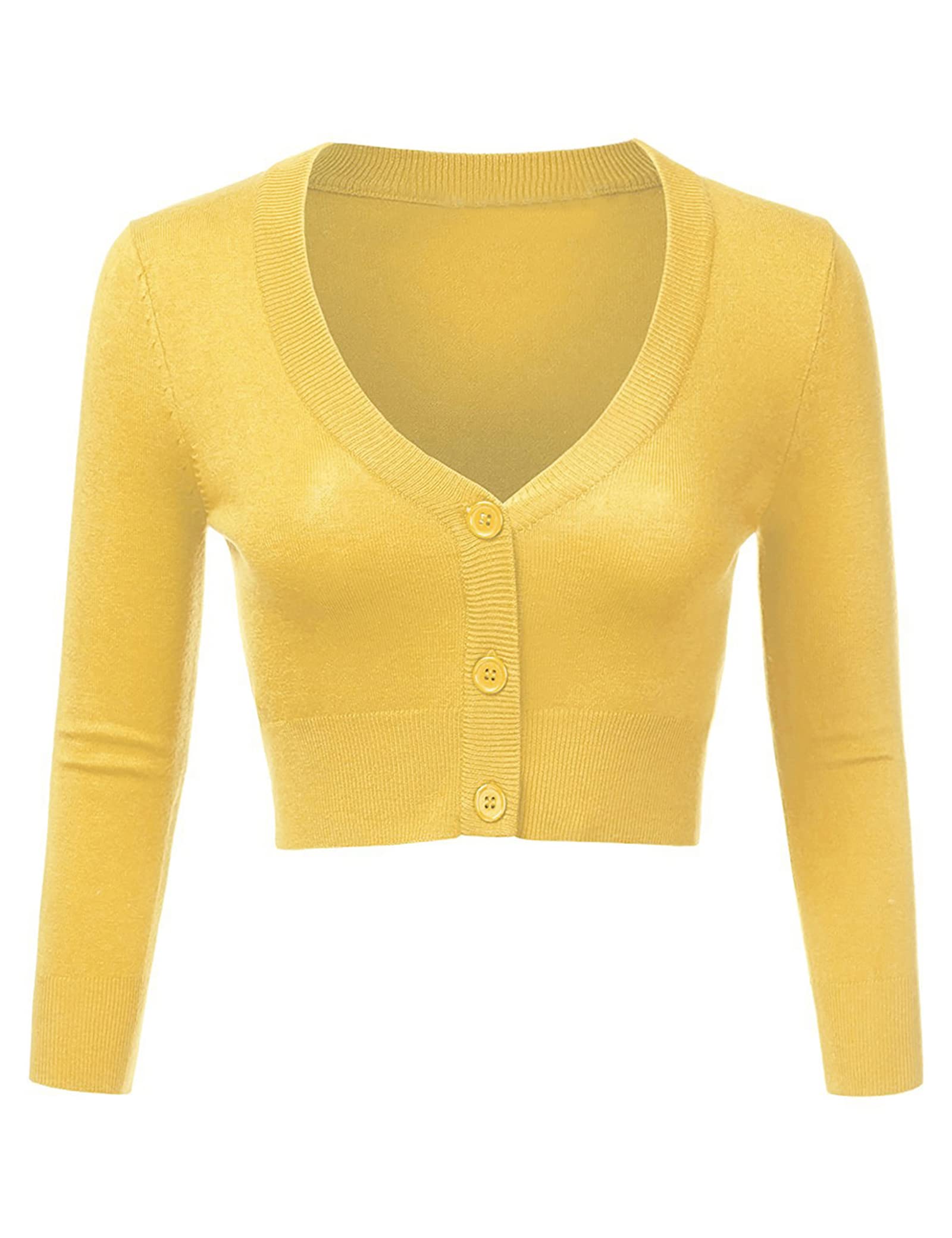 Aottori Bolero Damen Festlich Kurz Strickjacke Elegant Langarm Open Front Cropped Cardigan Schulterjacke Bolerojacke Strick Jäckchen für Mädchen Kleider