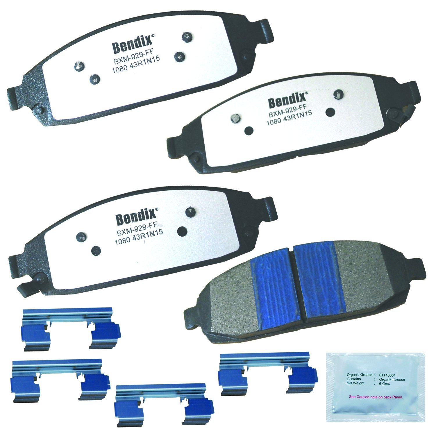 Bendix Fleet Metlok MKD1080FM Semi-Metallic Front Brake Pads for Jeep Commander 2010-2006, Grand Cherokee 2010-2005