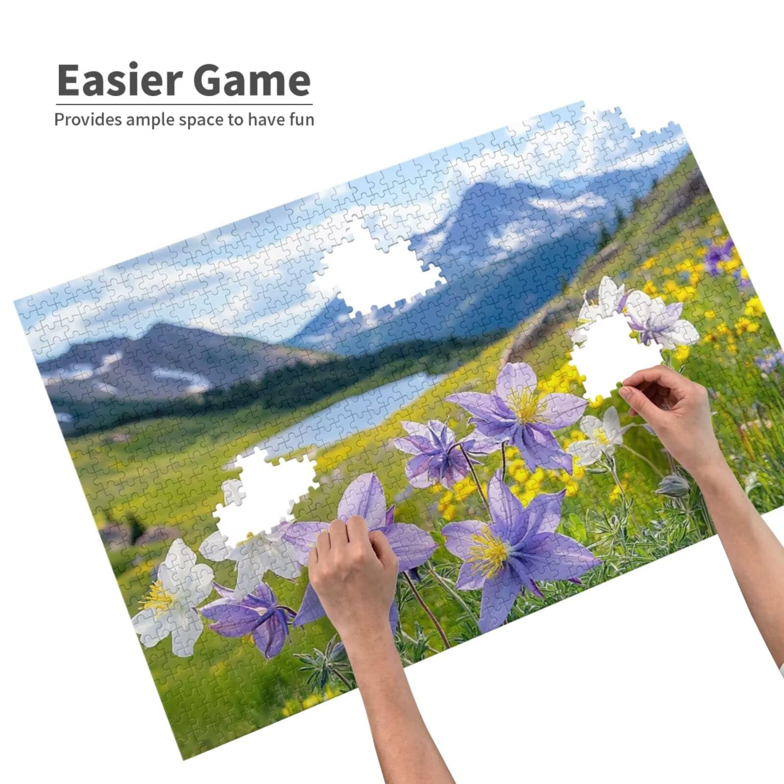 Puzzle 2000 Teile, Puzzle Erwachsene, Holzpuzzle Berg Impossible Jigsaw, Clevere Rätsel, HD Farbe Jigsaw mit Geschenkbox Verpackung for Aesthetic Room Decor, Geschenke für Frauen Blume 100x70cm p-1534