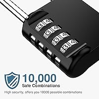 Vista 3 de Puroma 4 Pack 2.6 Inch Long Shackle Combination Lock 4 Digit Outdoor Waterproof Padlock for Hasp Locker Lock, Sports Locker, Fence, Gate, Toolbox