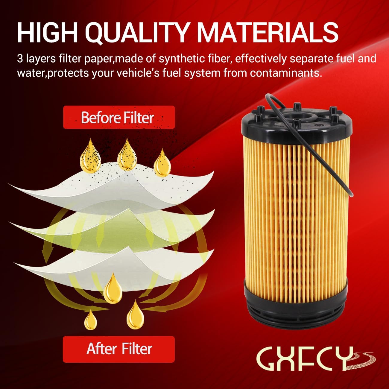68677810AA Oil Filter Replace LF16453 Compatible with 2025+ Dodge Ram 2500 3500 4500 5500 6.7L Turbo Diesel Engines(Pack of 3)