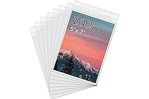 100Pack 5x7 Acid Free Picture Sleeves Crystal Clear