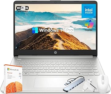 2025 Laptop for Student Business, 14" Anti-Glare, Intel N150 CPU, 16GB RAM, 384GB Storage(128GB UFS+256GB MSD),128GB USB, Wi-Fi 6, Copilot AI & 1 Year Microsoft 365, Windows 11 Pro, w/Accessories