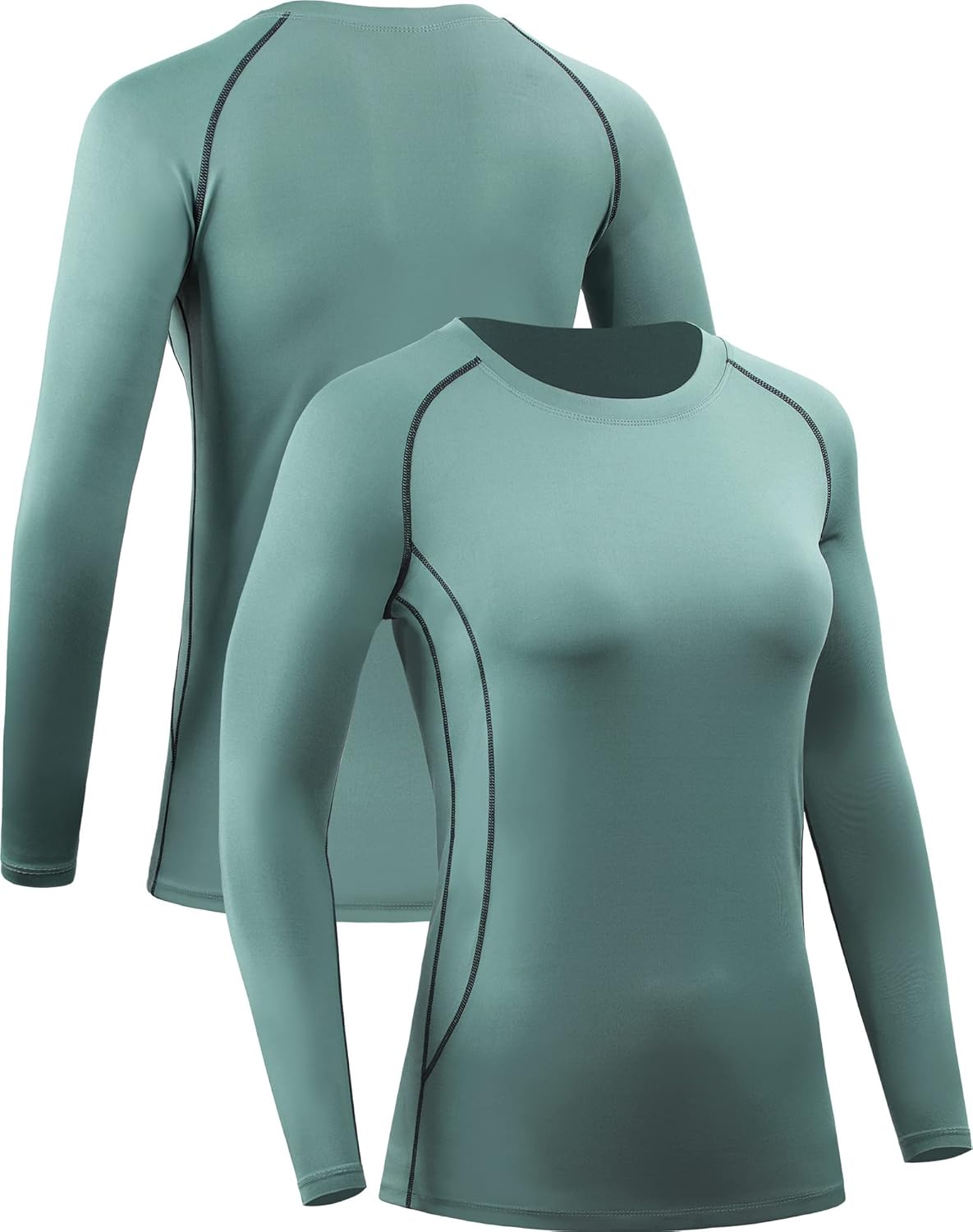 CADMUS 1 or 3 Pack Workout Long Sleeve Shirts for Women Dry Fit Compression Running Top - Image 2