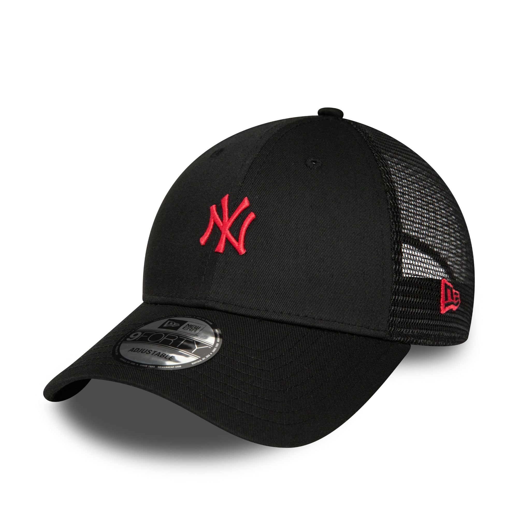 New Era New York Yankees MLB Baseball Cap Trucker Adjustable Velcro Fastener mini Logo NY hat Black โ image 1