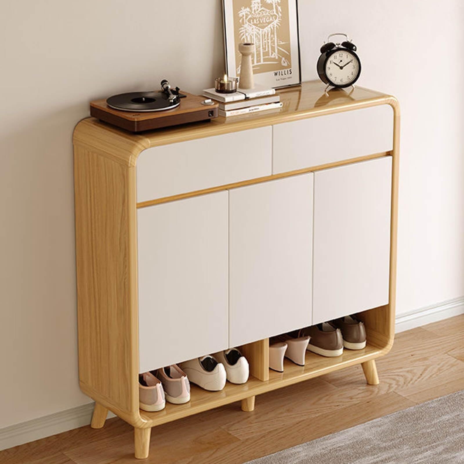 IvyLoutish Shoe Storage Cabinet with Doors Drawers Freestanding Entryway Shoe Rack Organizer with Adjustable Shelves Storage Cabinet for Hallway,Ideal for Home