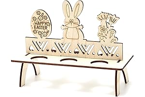 AUOCATTAIL Wooden Easter Egg Holder Tray